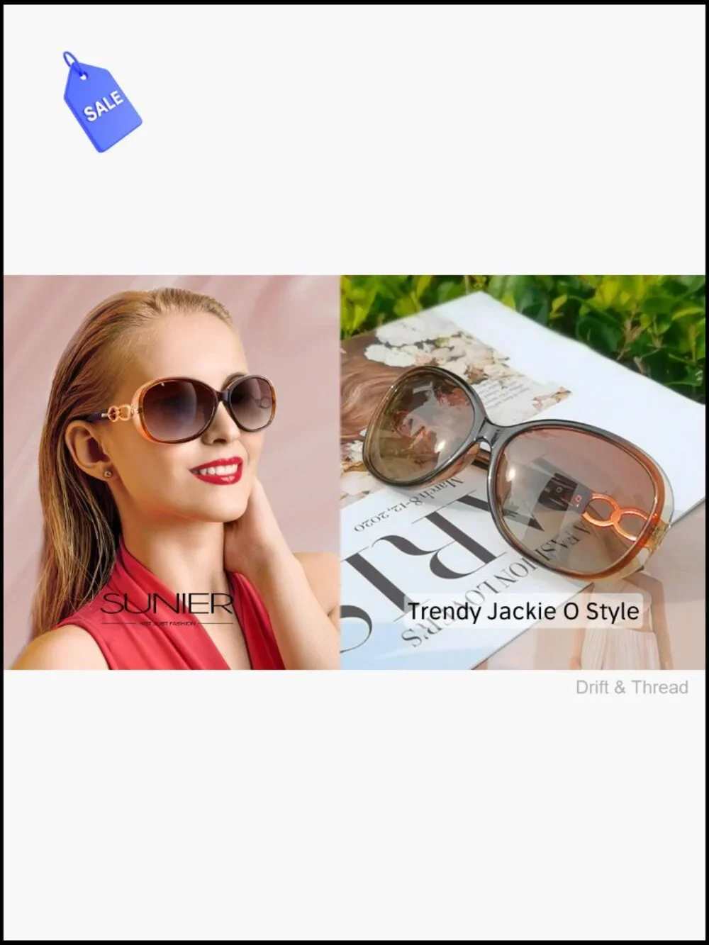 Oversized Polarized Sunglasses for Women UV400 Protection Retro Butterfly Shades